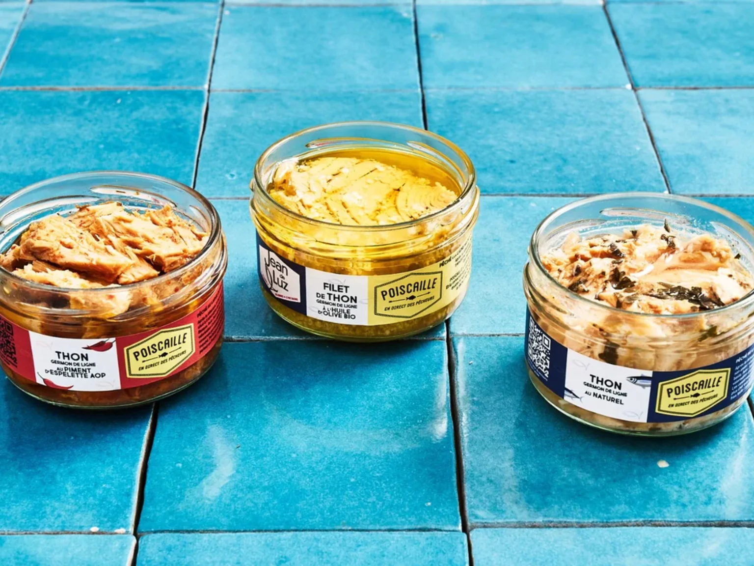 Nos superbes conserves de thon au naturel, à l'huile et au piment d'espelette